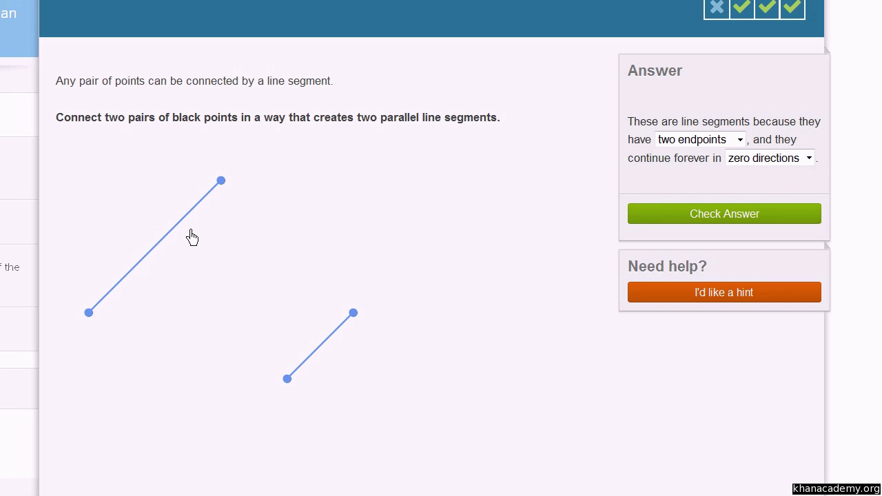 How many endpoints does a ray have?