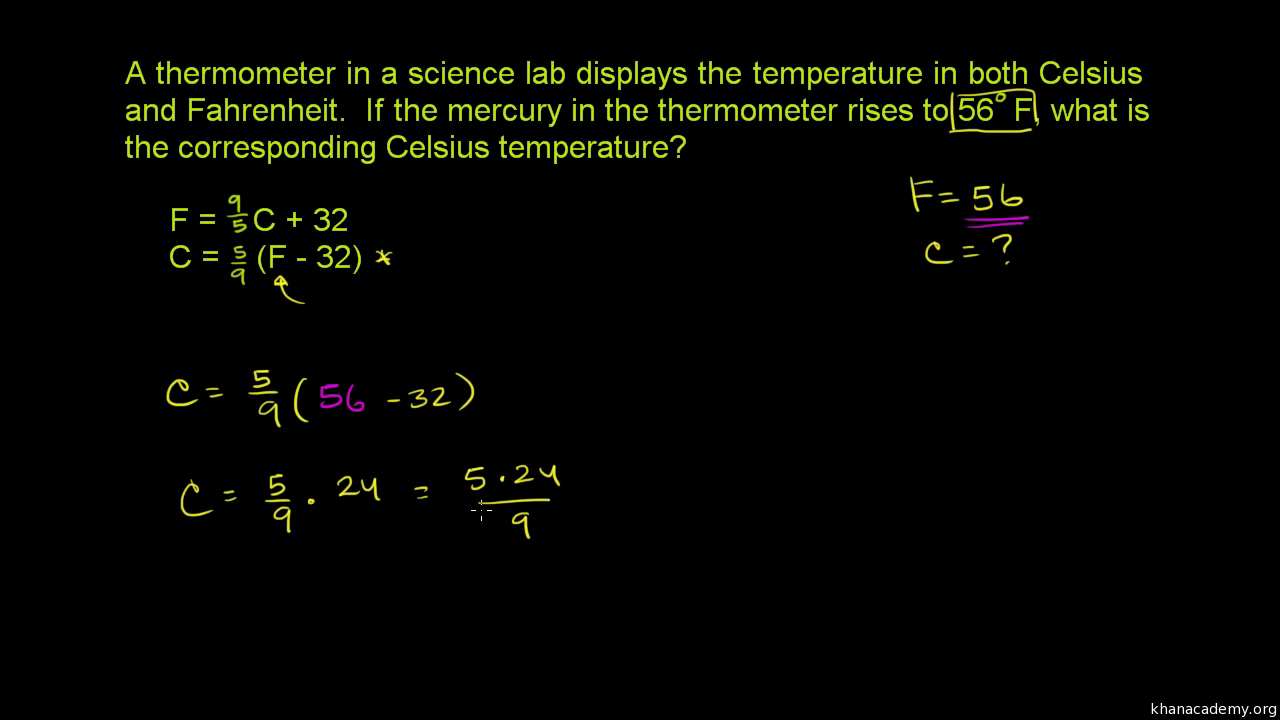 How do you convert 96 degrees Fahrenheit to Celsius?