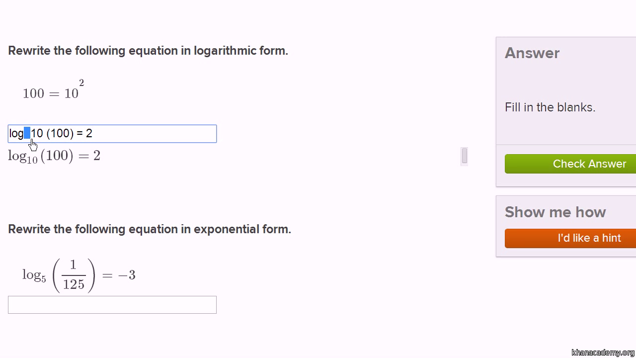 Exponential And Logarthmic Functions Khan Academy