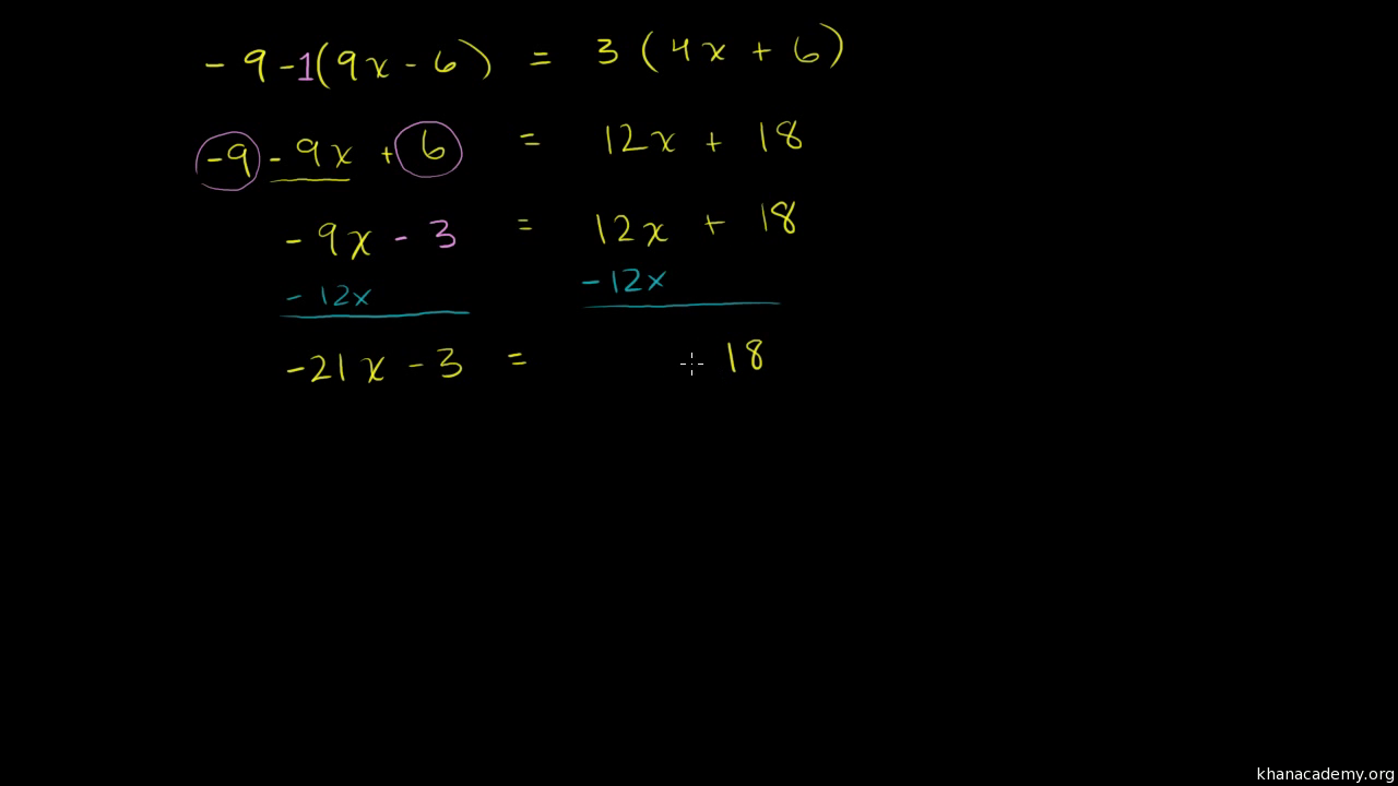 Equations With Parentheses Video Khan Academy