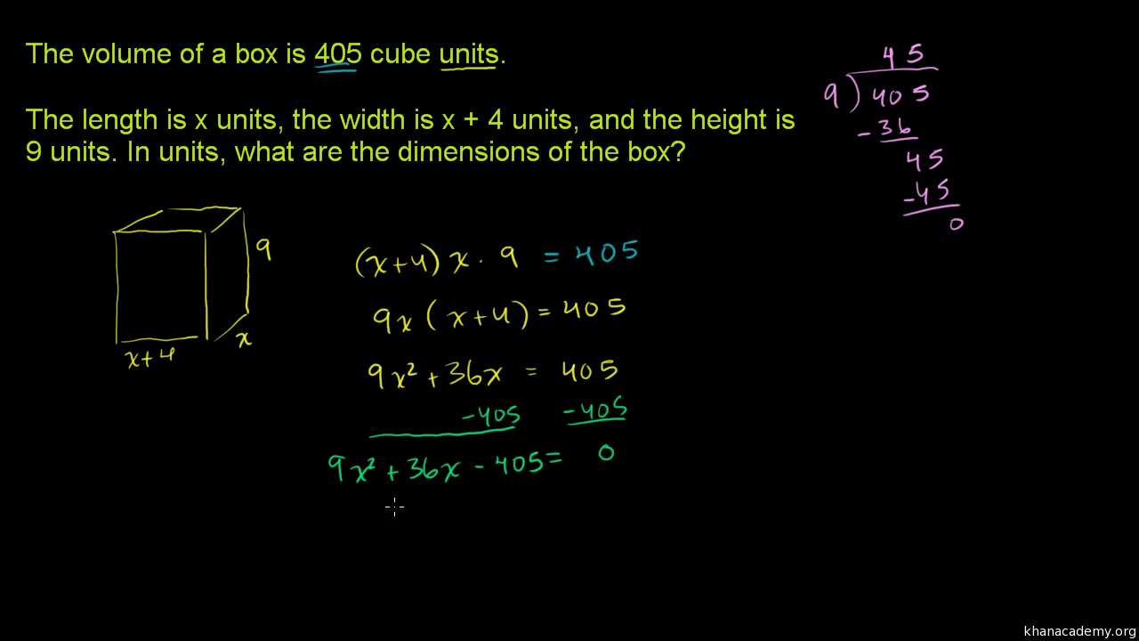 Quadratic Equations Functions Algebra All Content Khan Academy