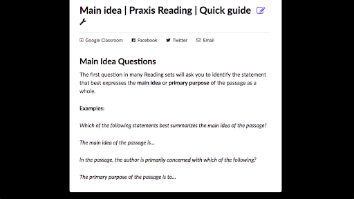 Main Idea Quick Guide Article Lessons Khan Academy