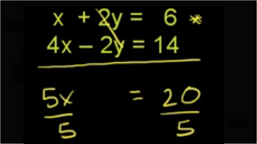 Systems Of Equations With Elimination X 2y 6 4x 2y 14 Video Khan Academy