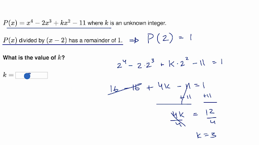 Remainder Theorem Examples Video Khan Academy