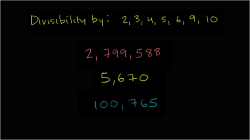 Divisibility Tests For 2 3 4 5 6 9 10 Video Khan Academy