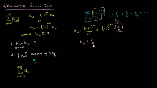 Alternating Series Test Video Khan Academy