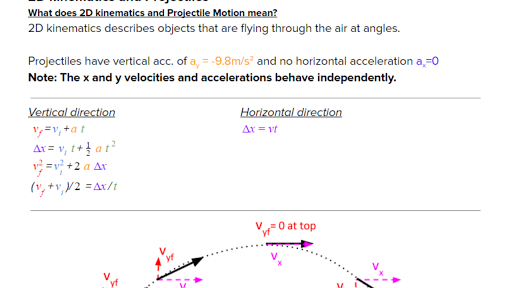 examples of 2d motion