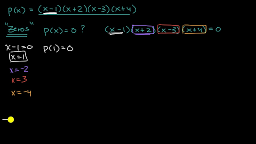 Zeros Of Polynomials Introduction Video Khan Academy