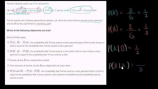 Analyzing Event Probability For Independence Video Khan Academy