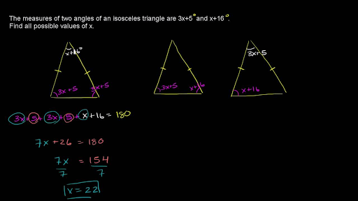 Finding angles in isosceles triangles (video)