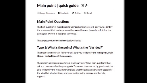 Main Point Quick Guide Article Lessons Khan Academy