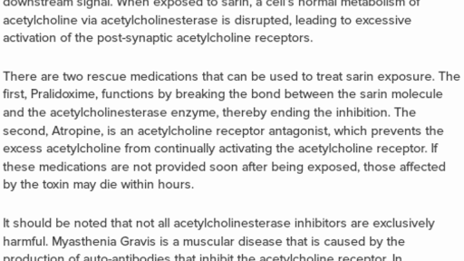 What happens when there is too much acetylcholine?
