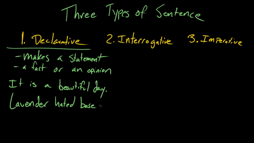 what are the 3 types of sentences