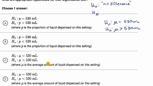 alternative hypothesis mathematical equation