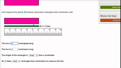 Measuring in centimetres with a ruler