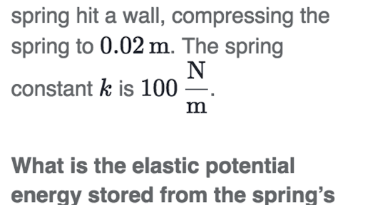 Calculating Elastic Potential Energy Practice Khan Academy