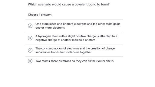 solution 8th science for bonds Khan Chemical  Academy (practice)