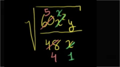 Simplificação de raízes quadradas (com variáveis) (vídeo)