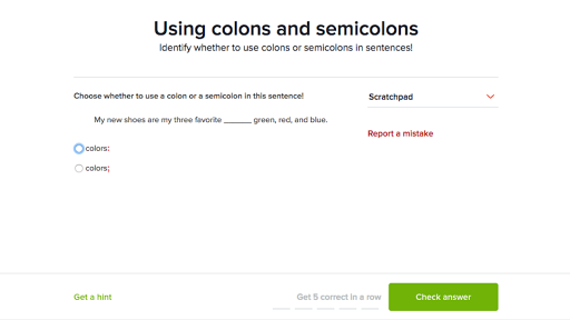 colon vs semicolon