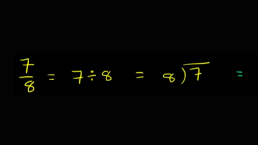 Worked Example Converting A Fraction 78 To A Decimal