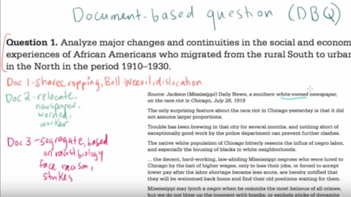 Ap Us History Dbq Example 2 Video Khan Academy