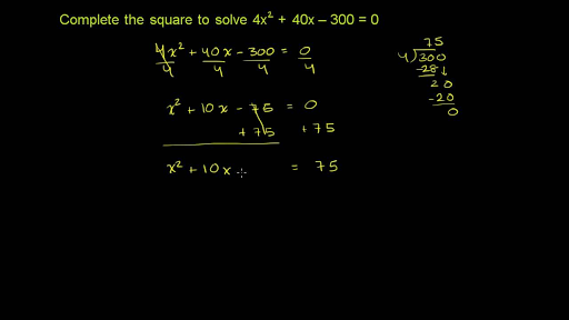 Worked Example Completing The Square Leading Coefficient 1 Video Khan Academy