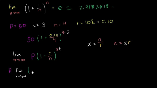 Formula For Continuously Compounding Interest Video Khan Academy