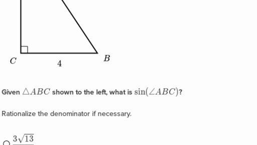 Trigonometric ratios in right triangles (practice) | Khan ...