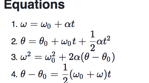 rotational motion equations