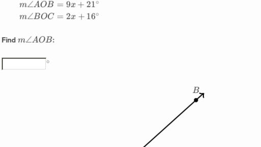 Equation practice with angle addition (practice) | Khan Academy