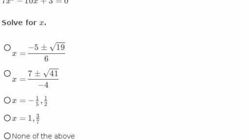 quadratic equation problems