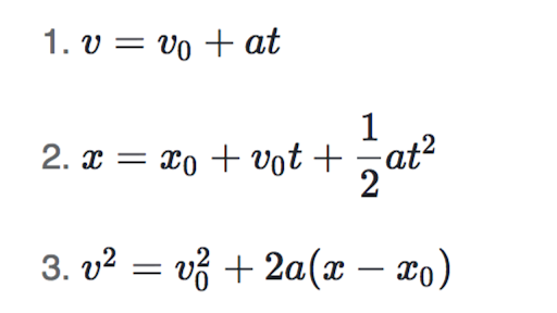 acceleration equation example