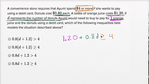 Inequality examples word problems