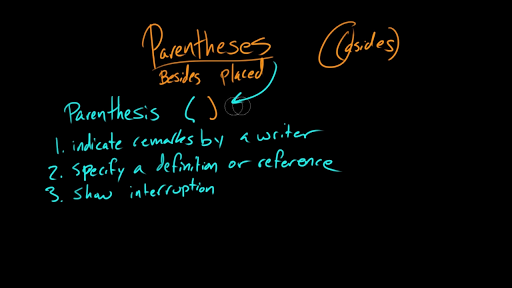 Parentheses (video), Formatting styles