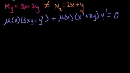 Integrating Factors 1 Video Khan Academy