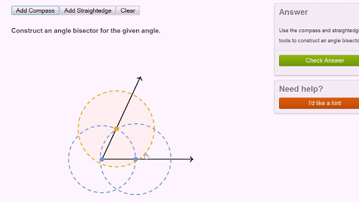 Constructing Angle Bisectors - Construction using a compass, proof