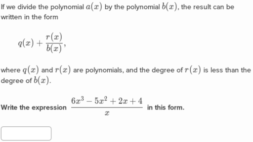 Divide Polynomials With Remainders Practice Khan Academy