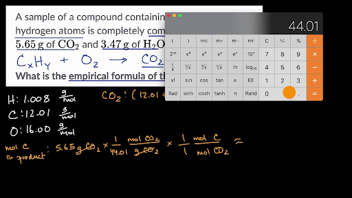 Determining An Empirical Formula From Combustion Data Worked Example Video Khan Academy