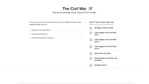 The Civil War Practice Khan Academy