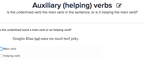 action linking and helping verbs practice khan academy