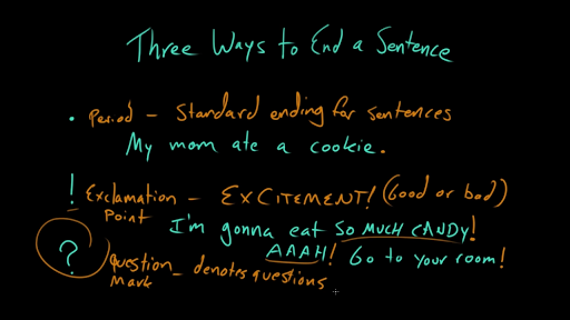 Three ways to end a sentence