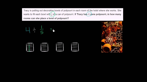 Dividing Whole Numbers By Fractions: Word Problem (Video) | Khan Academy