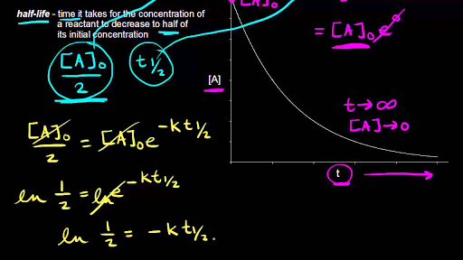 half life equation algebra