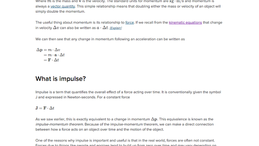 What Are Momentum And Impulse Article Khan Academy