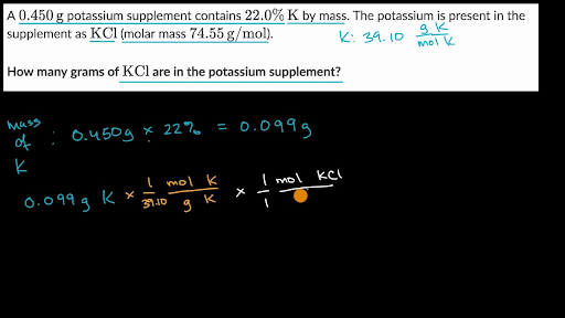 Calculating The Mass Of A Substance In A Mixture Worked Example Video Khan Academy