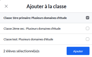 Ajouter un.e élève à une classe
