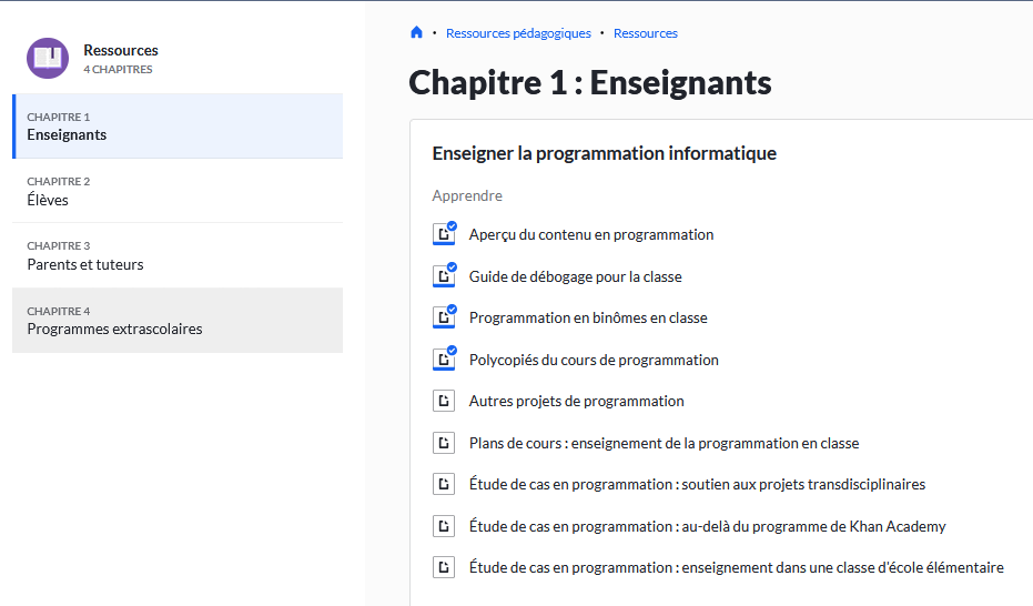 Chapitre Enseignants, Enseigner la programmation informatique