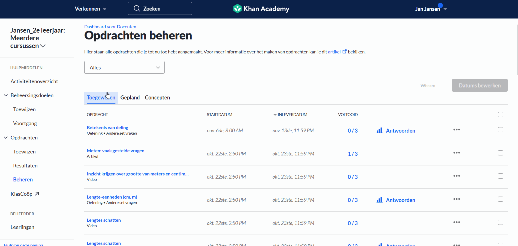 CSV downloaden via Opdrachten Beheren