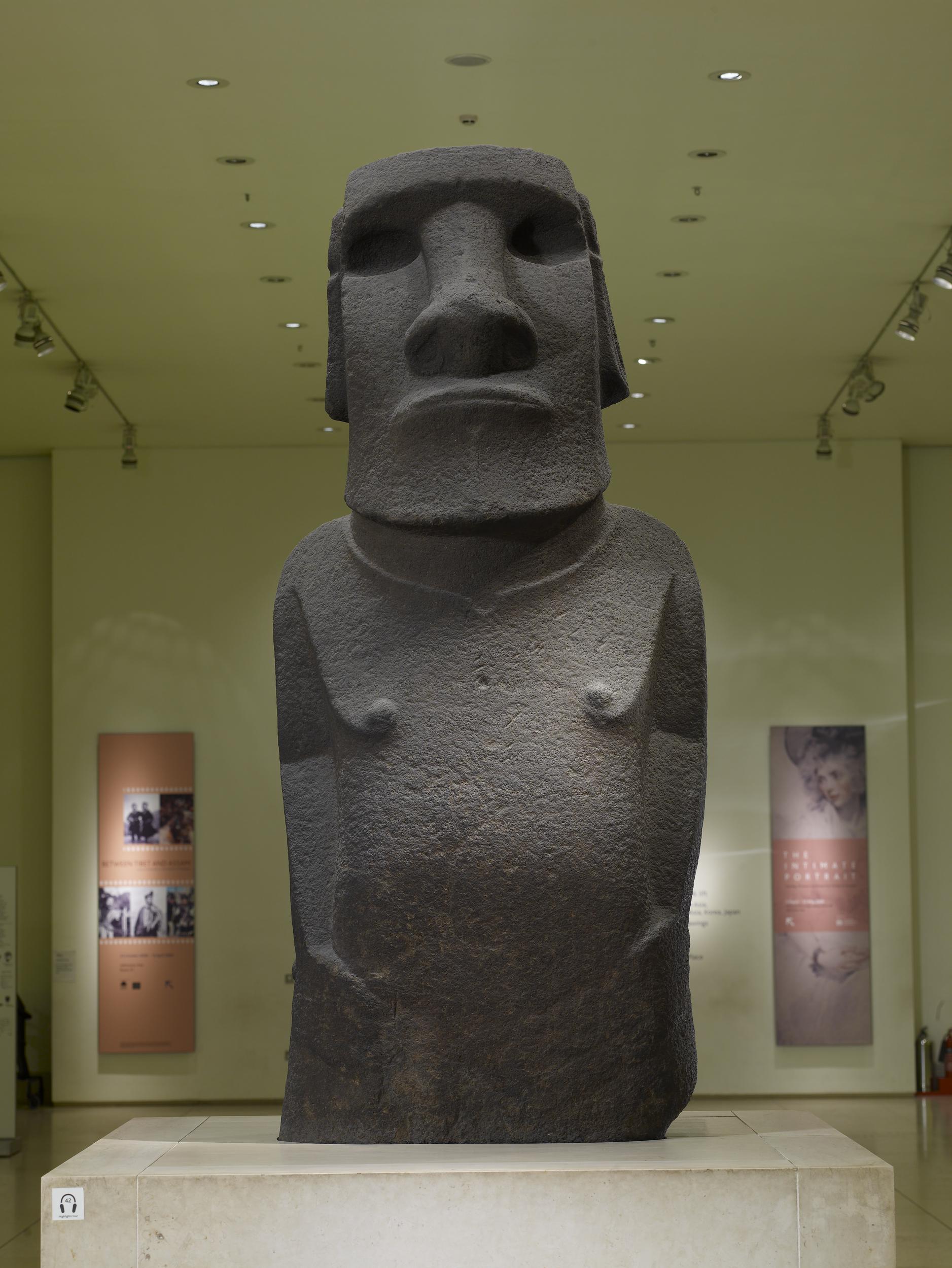 Moai statue wearing a turban