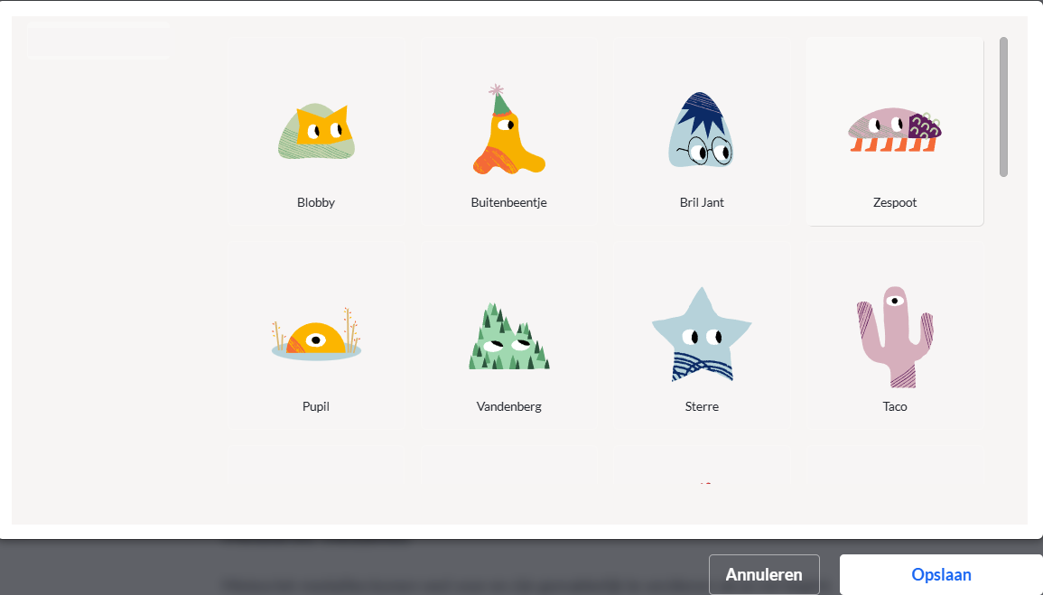 Schermafbeelding avatars
